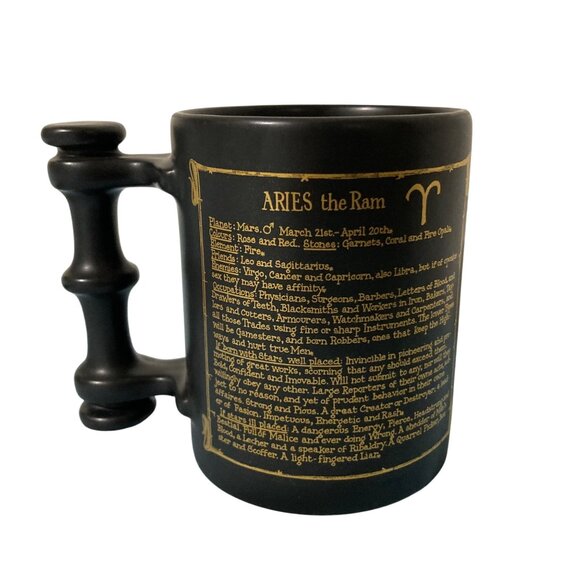 Vintage Portmeirion Aries the Ram Black & Gold Zodiac Mug Made In England - Picture 2 of 6